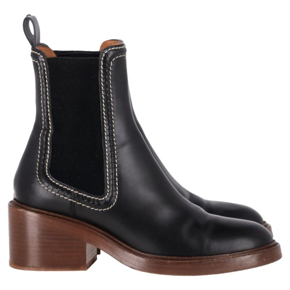 Chlo Mallo Chelsea Boots In Black Calf Leather